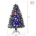 HOMCOM 4ft Artificial Christmas Tree Multi-Colored Fiber Optic LED Pre-Lit Holiday Decoration