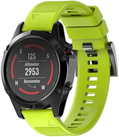 TOPUNDER Replacement Silicagel Quick Install Band Strap For Garmin Fenix 5 GPS Watch (Green)