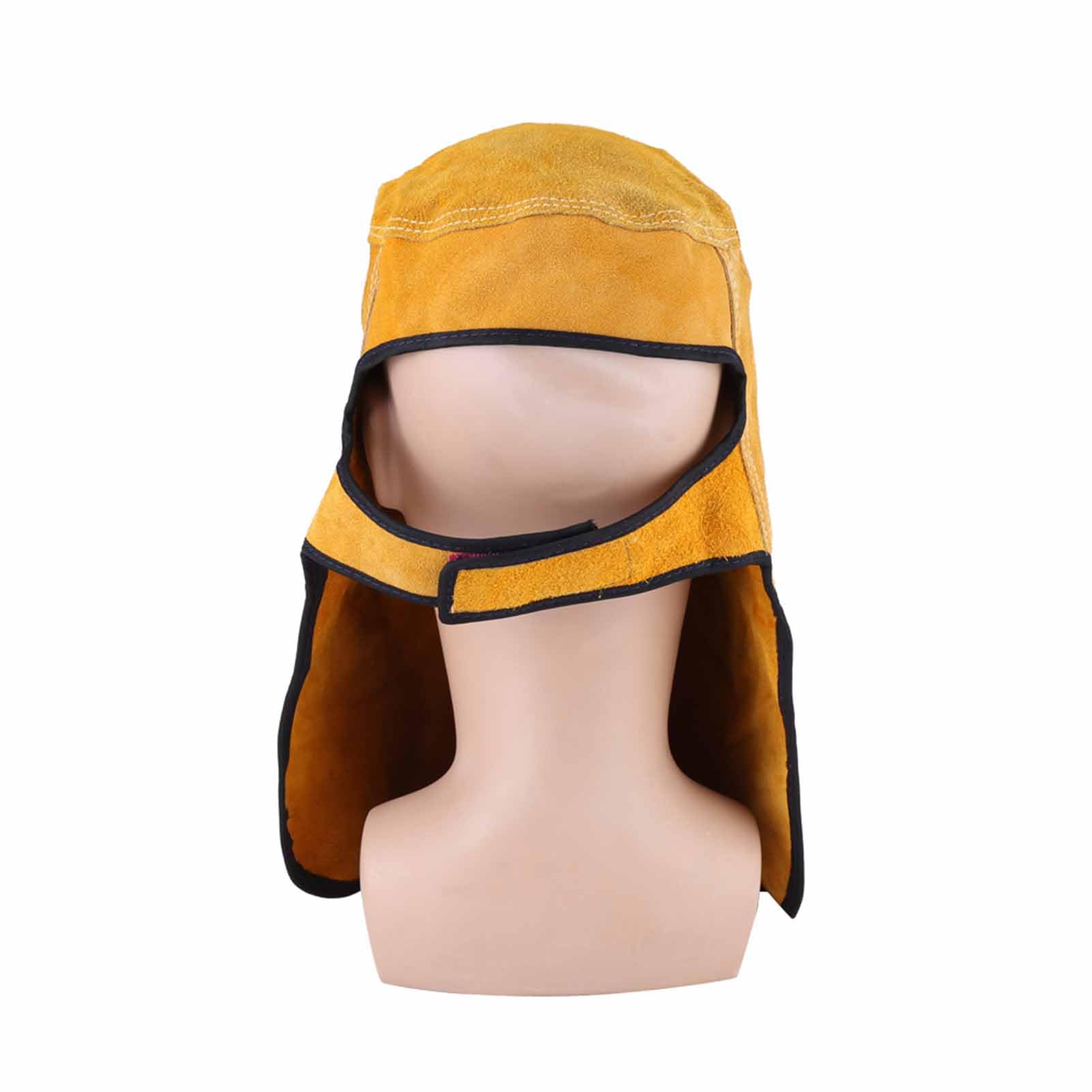 Heat Resistant Breathable Welding Mask, Breathable Welding Helmet, Leather Welding Mask, with Flip Open Lens Full Protection for Welding Workers