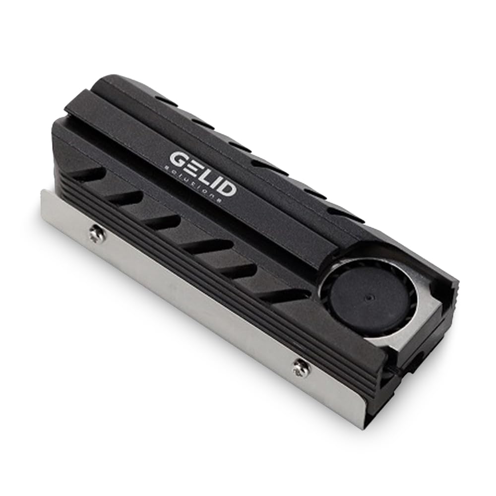 Gelid Solutions Icecap Pro - M.2 SSD Cooler, Fits All M.2 2280 SSD, Active PWM Cooling Fan, 12000 RPM, 20x20x6mm, Black