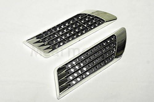 2 PCS Universal 3D Auto Car Front Bonnet Hood Decorative Air Flow Intake Scoop Vent Cover Car Front Hood Side Door Plastic Shark Gill Intake Vent Decoration