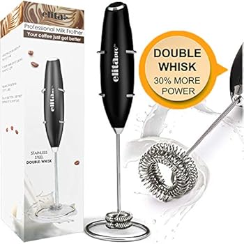 Double Whisk Milk Frother Handheld, Upgrade Motor, High Powered Drink Mixer for Coffee, Foam Maker for Matcha and More