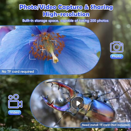 Kids Microscope 1000X, Ahalfcit Handheld Digital Camera with 2.4" HD IPS Screen, Portable Mini Pocket Nature Exploration Toy, STEM Science Learning Gift for 3-12 Year Old Boys and Girls