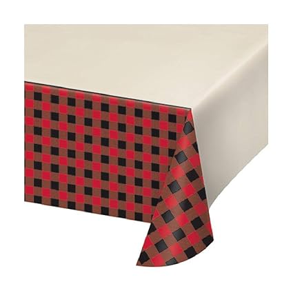 Amazon Com Bargain World Buffalo Plaid Tablecover With Sticky