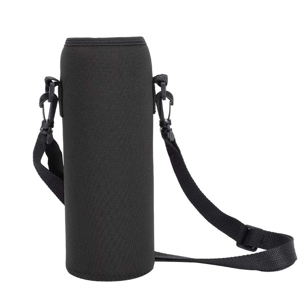 Dilwe VGEBY 1000ml Water Bottle Insulator Sleeve, Neoprene Carrier Pouch with Adjustable Strap for Gym Cycling Hiking(Black)