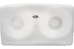 SoNeat Jumbo Toilet Paper Dispenser - Twin Plastic Toilet Paper Holder, Space-Saving & Wall Mounted Tissue Dispensers for Commercial & Public Restrooms, Holds 2 Jumbo Roll Toilet Paper, White