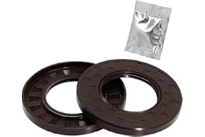 Yethuanru TC 50mm X 80mm X 8mm, 2PCS Brown Double Lip Oil Seal, Nitrile Rubber Cover Double Lip with Spring, Oil Shaft Seal Fit for Bearing Shaft