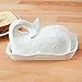Bits and Pieces - The White Whale Ceramic Butter Dish - Whale Shaped Butter Dish
