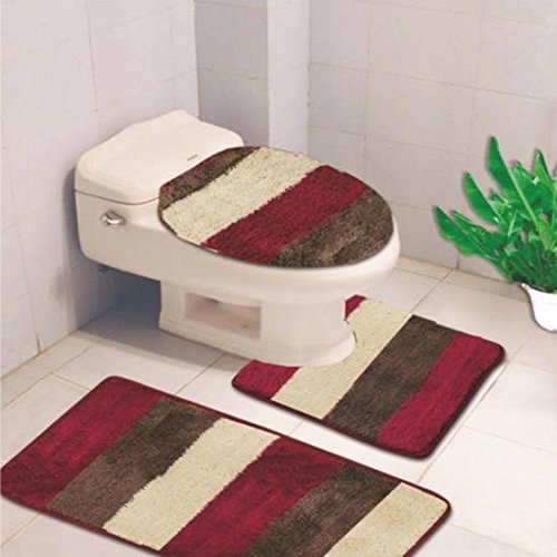 Denise Striped 3 Piece Bath Rub Set, Tub, Contour, Lid Spa - Thumbnail 3