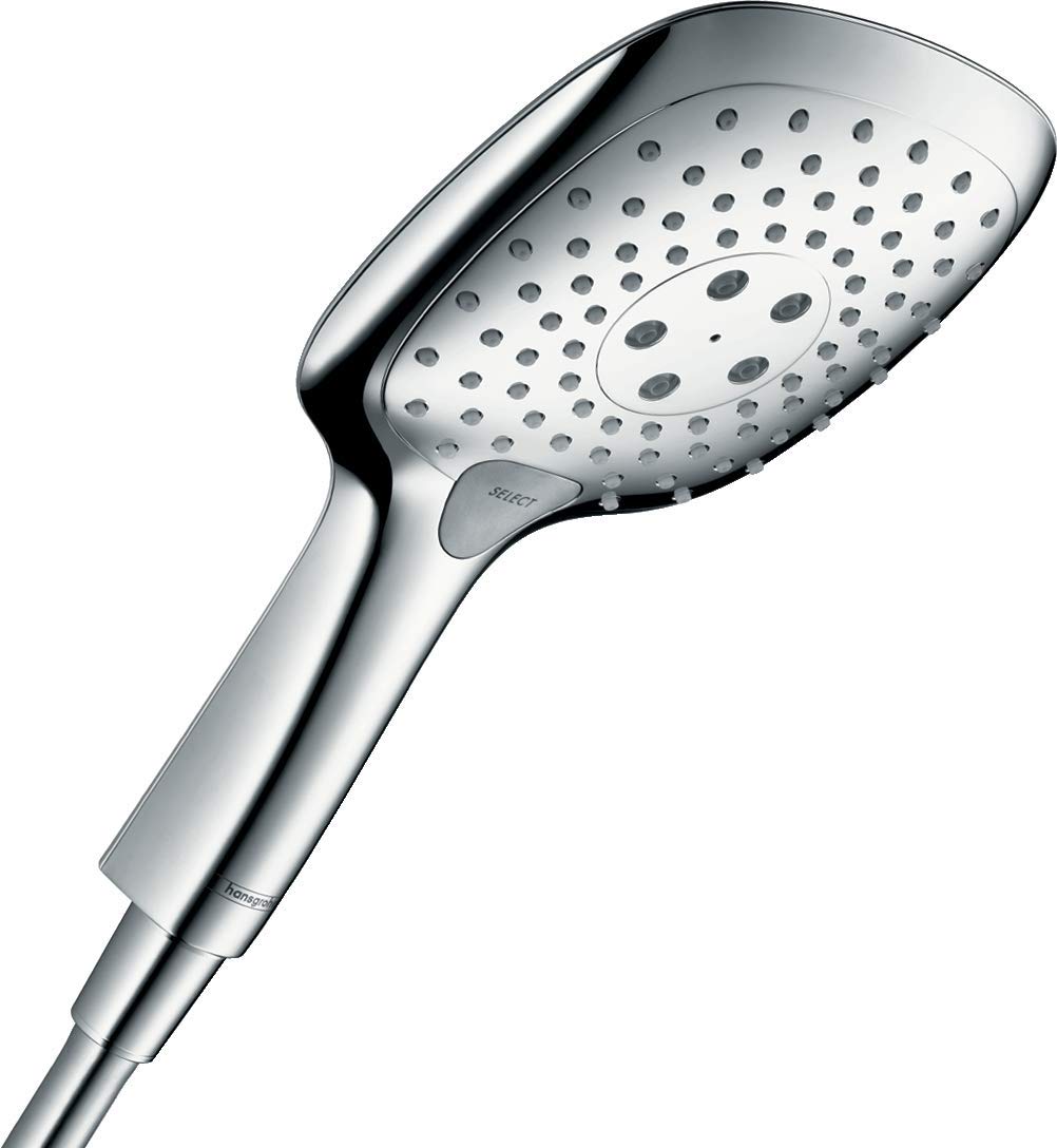 hansgrohe Raindance Select E 150 water saving hand shower, 3 spray modes, 9 l/min, chrome
