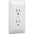 TayMac MW2000W Masque 2000 Series 1-Gang Nonmetallic Decorator Style Duplex Cover-Up Wall Plate, White, 5-Pack