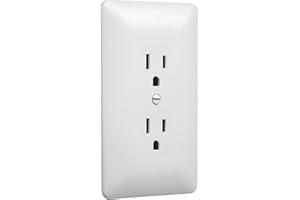 TayMac MW2000W Masque 2000 Series 1-Gang Nonmetallic Decorator Style Duplex Cover-Up Wall Plate, White, 5-Pack