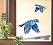Bird - Bluebird in Flight - Stained Glass Style See-Through Vinyl Window Decal - Yadda-Yadda Design Co. (Variations Available) (Med 5.75