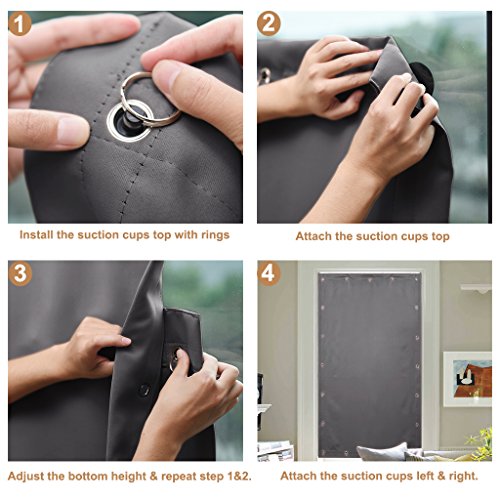 Pony Dance Gray Blackout Blinds Portable Window Curtains Light