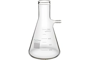 FunChem 500 mL Glass Filtering Flask, Bolt Neck with Tubulation