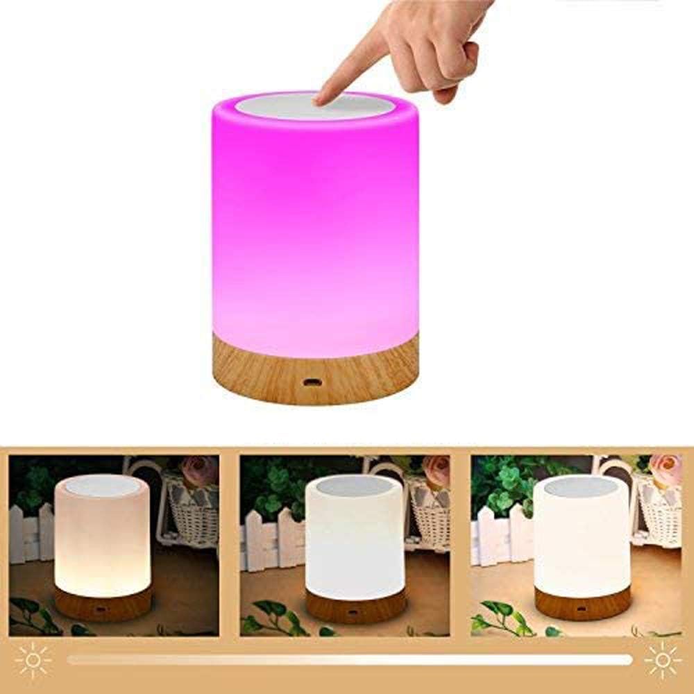 ROYFACC Night Light Touch Sensor Lamp Bedside Table Lamp for Kids Bedroom Rechargeable Dimmable Warm White Light + RGB Color Changing: Home Improvement