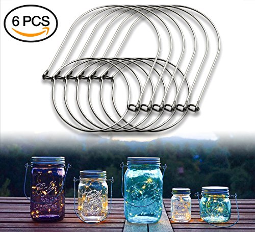 muscccm 6 Pack Stainless Steel Wire Handles (Handle-Ease) for Mason Jar, Ball Pint Jar, Canning Jars, Mason Jar Hangers… 1 muscccm 6 Pack Stainless Steel Wire Handles (Handle-Ease) for Mason Jar, Ball Pint Jar, Canning Jars, Mason Jar Hangers…