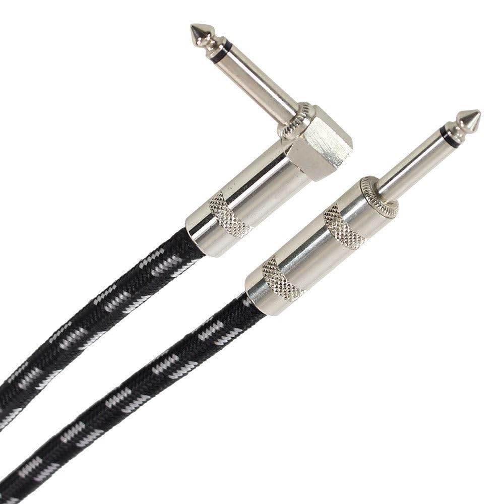 Plugger Tweed Cable Jack Male Mono/Male Angled 10 m Black