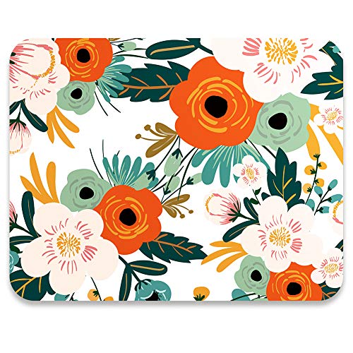 AUDIMI Mouse Pad with Floral Pattern Non-Slip Rubber Base for Office Gaming Computer