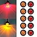 Purishion 10x 3/4"" Round LED Clearence Light Front Rear Side Marker Indicators Light for Truck Car Bus Trailer Van Caravan Boat, Taillight Brake Stop Lamp (12V, Red+Amber) primary