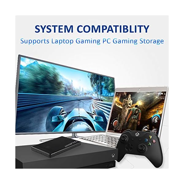 Storite 500 GB externes Gaming-Laufwerk, 2,5-Zoll-Festplatte, tragbare Externe 3.0-USB-Festplatte, Speicherung und Backup, Game Drive für Xbox PS4 PS3 PC-Spiele Android (Schwarz) – Bild 5