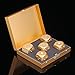 LZWIN 5 in 1 Precision Aluminum Alloy Solid Metal Gold Dice Set Poker Party Game Toy Portable Dice Man Boyfriend Gift