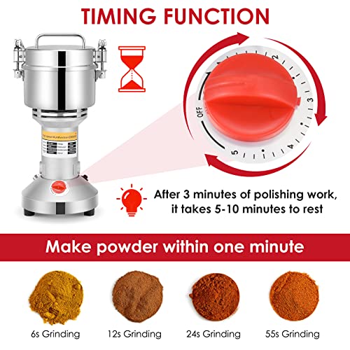 Kotsy Cereal Mill 500 g, Stone Mill 2500 W Portable Grinder 220 V 3 Blades Rice Quick Grinding, Sesame, Whole Grain Cereals