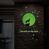 LUNIWEI Luminous Wall Sticker Animal PVC Glow In The Dark Room Decal (Wolf)