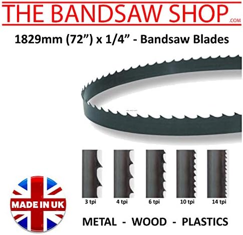 1829mm (72") x 1/4" (6mm) Wide Wood Cutting Bandsaw Blades (1829 mm (72") x 1/4" (6mm) 14 TPI)