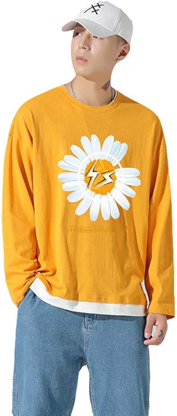 Amazon Trysimple Tシャツ 長袖 メンズ インナーシャツ 綿100 カットソー 長袖tシャツ スウェット カジュアルtシャツ 可愛いプリント 部屋着 運動着 Tシャツ カットソー 通販