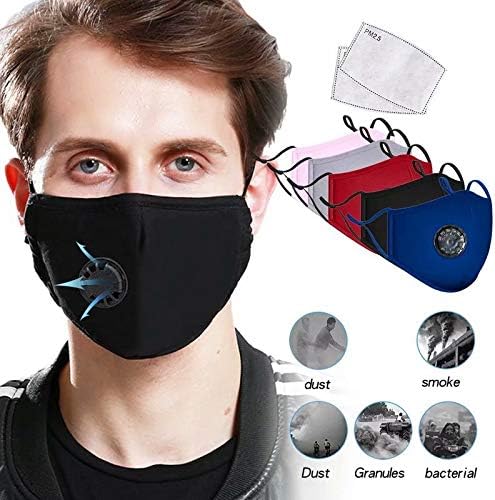 Cotton with Breathing Insert 3D Protection washable Mouth cloth for Virùs for Gérms Coroná Virùs Coronávirus Flù protection Comfort Breathable 2Pack - Blue
