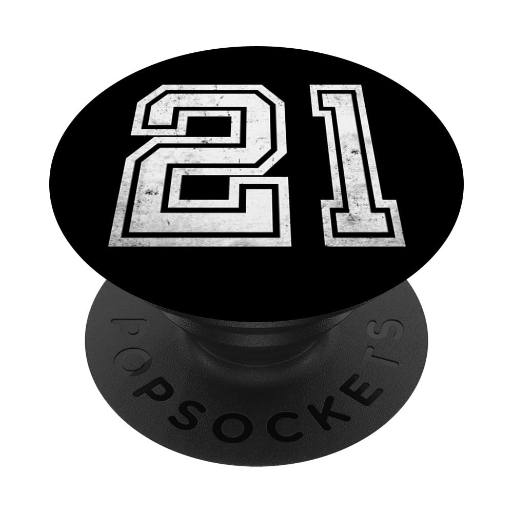Number #21 Sport Vintage Number PopSockets Adhesive PopGrip