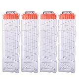 Magazine Clips, Yamix 4 Pack 18-Dart Quick Reload Clip Bullet Clips for nerf n strike elite blaster - Transparent
