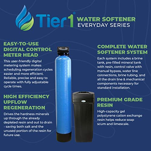 Tier1 Digital Whole House Water Softener System 32,000 Grain High