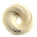 FESHFEN Scrunchy Scrunchie Hairpieces Elastic Messy Hair Bun Ponytail Hair Extensions Wig Drawstring-613# Bleach White Blonde