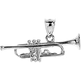 Claddagh Gold 925 Sterling Silver Music Charm Trumpet Pendant