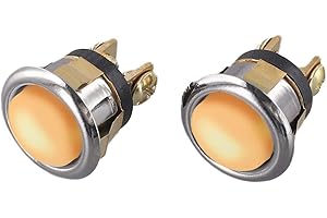 HogarTech 2-Pack Wired Lighted Doorbell Button Replacement with Yellow LED for Night Visibility, Metal Housing, Easy 2-Wire I