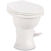 Dometic Model 410 Complete RV Toilet – Round Porcelain Bowl, Universal Fit & 2-Bolt Mount, 18" Chair Height Residential-Style