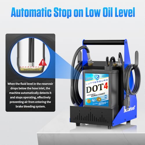 PLAYOCCAR Car Brake Bleeding Device; Electric Pulsating Automatic Brake Bleeding Set; 220 V Brake Fluid Changer with 9 Master Brake Cylinder Adapters and 1 Waste Oil Container
