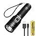 Flashlight Rechargeable Usb, Super Bright 1000 High Lumen Flash light, 4 Modes High/Low/Strobe/Cob Light for Camping, Hiking, Dog Walking and Emergency Use