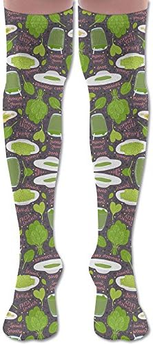 Spinach Pattern Dark Youth Soccer Socks Fasoar Teens Knee High Football Socks Long Striped Rugby Tube Socks