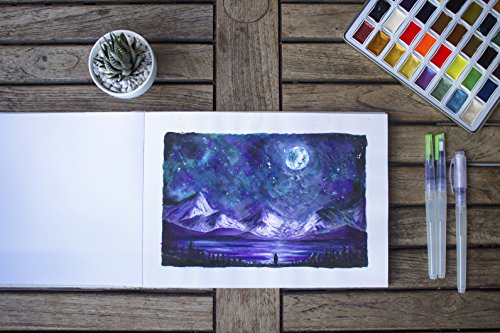 Sketch Pad - Size 8.5 x 11.0 inches - 80 sheets Sketch Papers - Linen bound hardback - Ideal for Drawing, Sketching, Journaling - MozArt Supplies