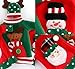 ilauke 3Pcs Ugly Christmas Sweater Wine Bottle Cover Set with 4 Santa Hats Silverware Holder, Cute Christmas Gifts for Ugly Sweaters Birthday Party Crafts Decorations