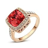 [Retro Series] Yoursfs Gorgeous Garnet Red Gemstone 18k Rose Gold Plated Valentine's Day Gift Ring