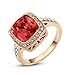 Yoursfs Shinning Vivid Red Coral Ring in 18k rose gold plated Cushion-cut Zirconia Fashion Lantern Anniversary Rings (9)