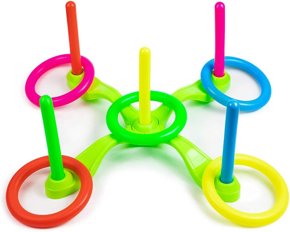 LUCWI Ring Toss Game Set, Outdoor & Indoor Fun Games Develops Your Eye-Hand Coordination Skills, Great Toys Birthday Gift for Kids Family Friends