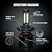 SiriusLED X2 Extremely Bright COB LED Chip 8000 Lumens Headlights Fog Lights Bulb Conversion Kit 9003 H4 HB2 6000K Xenon White