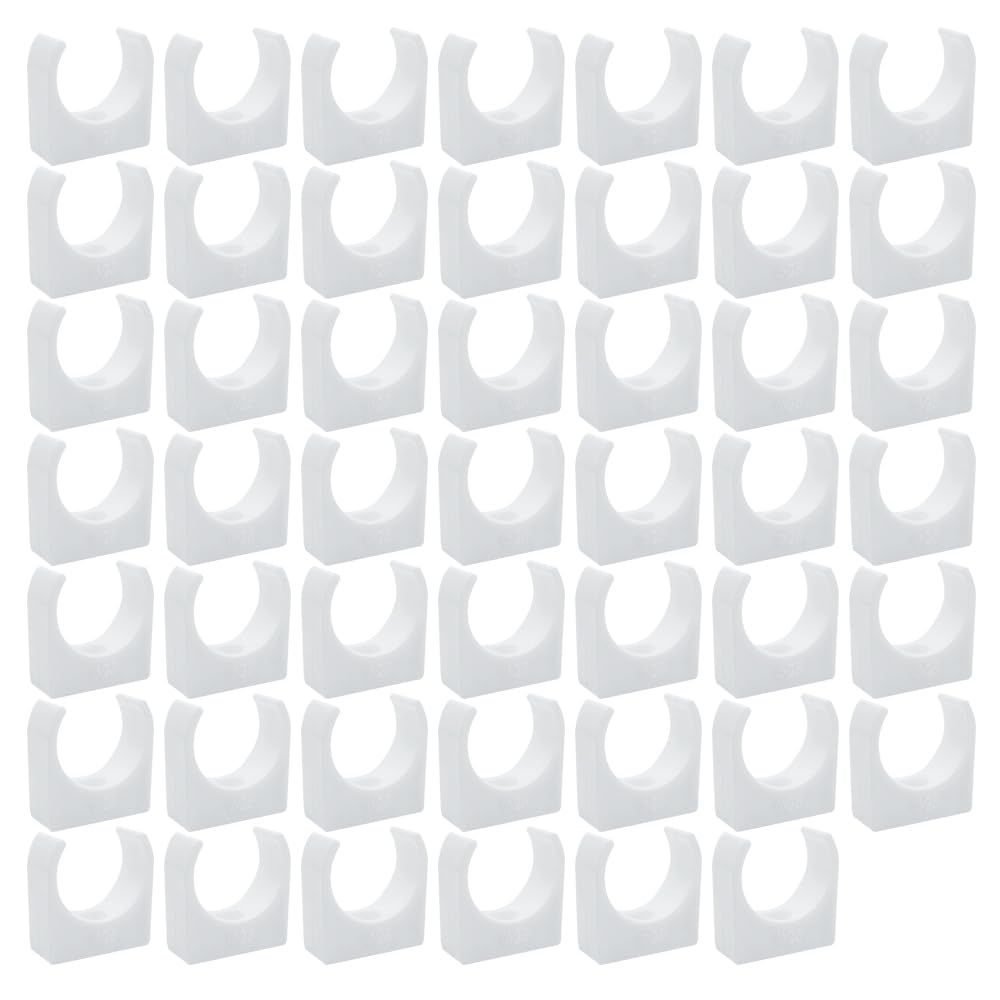 HLIWS PPR Water Pipe Clamps,48 PCS Universal Single Pipe Clip,Push-Fit Fittings,for Garden Irrigation Hose Connector,Screws not Included(Inner Diameter 25mm,White) — image 1