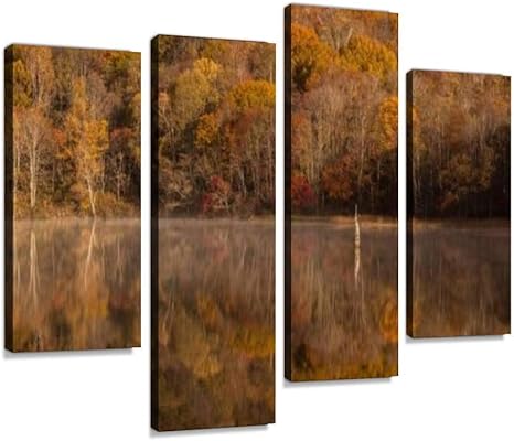 Amazon アートパネル 長野県 戸隠高原 鏡池 紅葉鏡池 戸隠高原 長野 紅葉 秋 湖 水 落ちる 風景 自然 川 森 木 空 いけ 当惑 青 色 モーニング 木の葉 黄色 葉インテリア 絵画 壁掛け ポスター キャンバス 部屋飾り アート