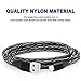 iPhone charger, Eashion Extra Long Lightning Cable Nylon Braided Charge & Sync Charging Cord for iPhone 7 Plus 7 6S Plus 6 Plus SE 5S 5C 5, iPad 2 3 4 Mini, iPad Pro Air, iPod- 6ft 3pack (Carbonblack)